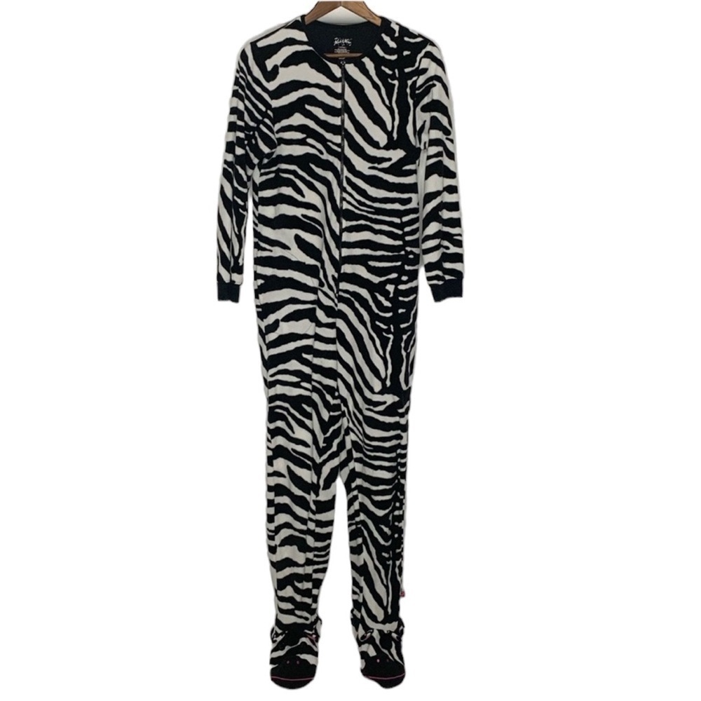 Nick & Nora Zebra Fleece Pajama PJ’s Footed